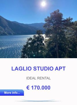 LAGLIO STUDIO APT IDEAL RENTAL € 170.000 More info... More info...