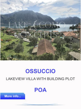 OSSUCCIO LAKEVIEW VILLA WITH BUILDING PLOT POA More info... More info...